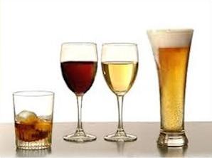 Bier wijn en sterke drank